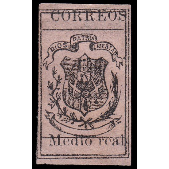 Rep. Dominicana 16 1870-74 Escudo Negro sobre color MH