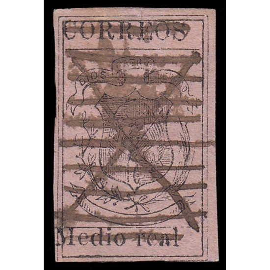 Rep. Dominicana 16 1870-74 Escudo Negro sobre color Usado