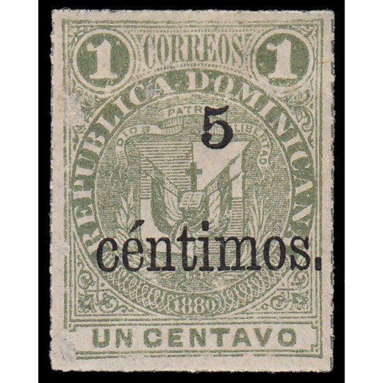 Rep. Dominicana 43 1883 Sellos de 1880 con sobrecarga MH