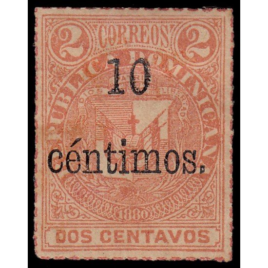Rep. Dominicana 44 1883 Sellos de 1880 con sobrecarga MH