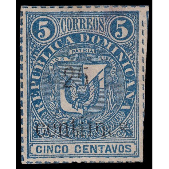 Rep. Dominicana 45 1883 Sellos de 1880 con sobrecarga MH