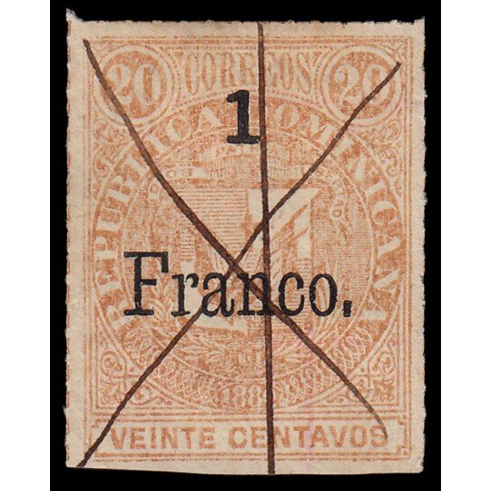 Rep. Dominicana 47a 1883 Sellos de 1880 con sobrecarga Usado