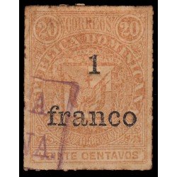 Rep. Dominicana 47b 1883 Sellos de 1880 con sobrecarga Usado