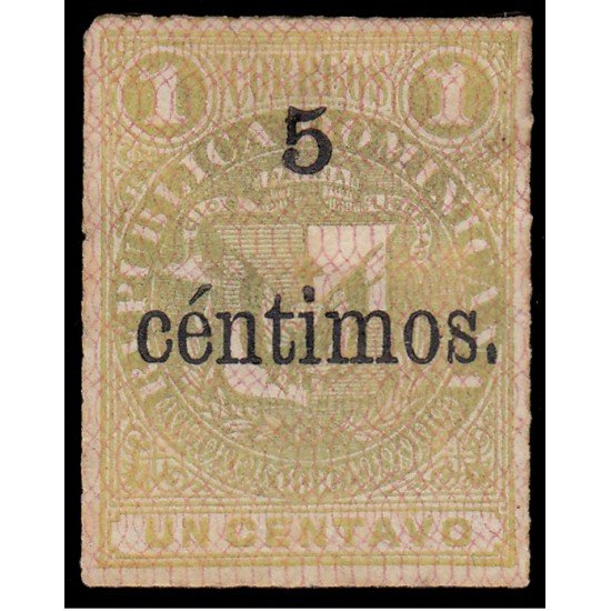 Rep. Dominicana 52 1883 Sellos de 1881 con sobrecarga y con marco MH Rep. Dominicana 52 1883 Sellos de 1881 con sobrecarga y con marco MH