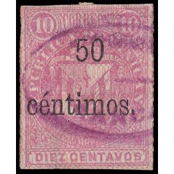 Rep. Dominicana 55a 1883 Sellos de 1881 con sobrecarga y con marco MH