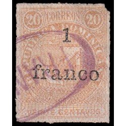 Rep. Dominicana 56b 1883 Sellos de 1881 con sobrecarga y con marco Usados
