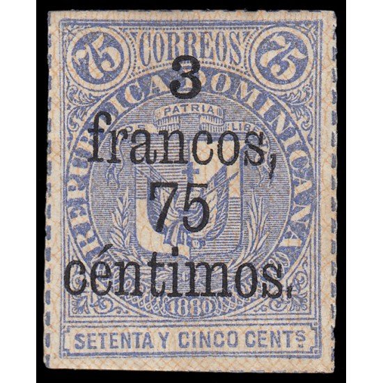 Rep. Dominicana 59 1883 Sellos de 1881 con sobrecarga y con marco MH Rep. Dominicana 59 1883 Sellos de 1881 con sobrecarga y con marco MH
