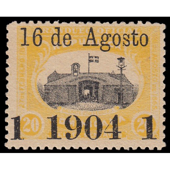 Rep. Dominicana 123 1904 Sellos de 1902 con sobrecarga MH