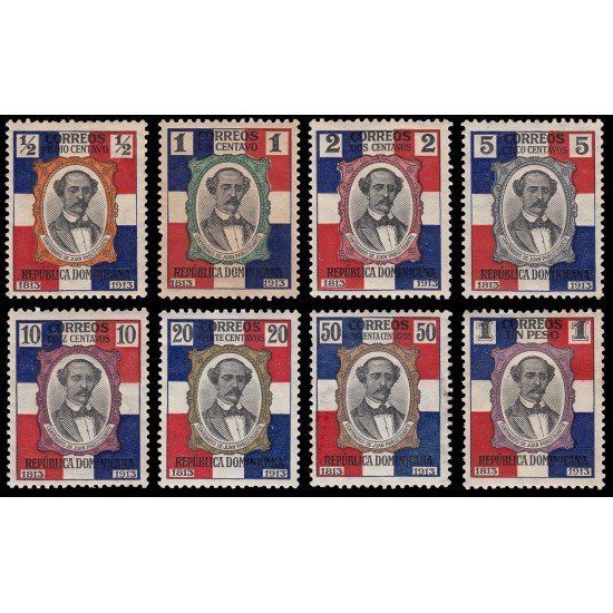 Rep. Dominicana 166/73 1914 Centenario Juan Pablo Duarte MH