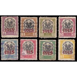 Rep. Dominicana 180/87 1915 con sobrecarga 1915 en carmín Usados