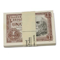 España Billetes 1 peseta 1953 Taco completo de 100 Billetes España Billetes 1 peseta 1953 Taco completo de 100 Billetes