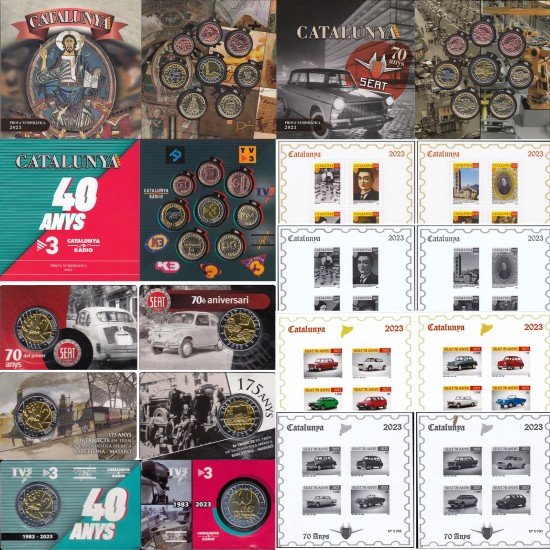 Catalunya Set Completo Pruebas Filatélicas Numismáticas Euros 2023 Catalunya Set Completo Pruebas Filatélicas Numismáticas Euros 2023