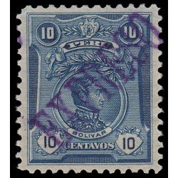 Perú Urgente 3 1910 Bolívar Sello de 1909 con sobrecarga MH