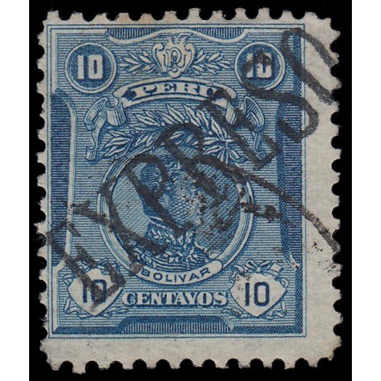 Perú Urgente 3 1910 Bolívar Sello de 1909 con sobrecarga Usado Perú Urgente 3 1910 Bolívar Sello de 1909 con sobrecarga Usado