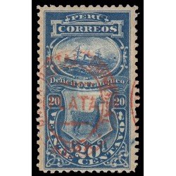Perú Tasas 9B 1881 Déficit o Franqueo Con sobrecarga rojo MH