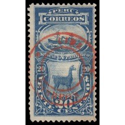 Perú Tasas 15 1882 Sellos de 1874-79 Con sobrecarga Lima-Correos en rojo MH Perú Tasas 15 1882 Sellos de 1874-79 Con sobrecarga Lima-Correos en rojo MH