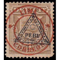Perú Tasas 27 1883 Sobre sellos de Tasas 1882 sobrecarga Lima Correos MH