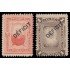 Perú Tasas 32/33 1897 Sellos de 1884-86 con sobrecarga Déficit MH