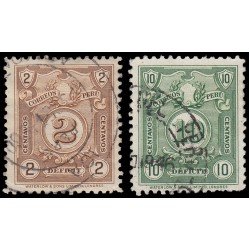 Perú Tasas 59/60 1936 Grabados Fondo de Líneas Firmado Waterlow Sons Usados