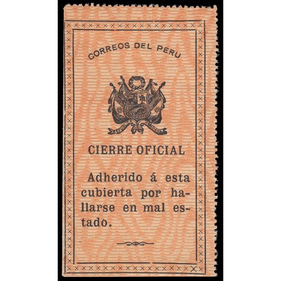 Perú Sellos de Devolución 4 1908-16 Papel muaré mediante impresión MNH Perú Sellos de Devolución 4 1908-16 Papel muaré mediante impresión MNH