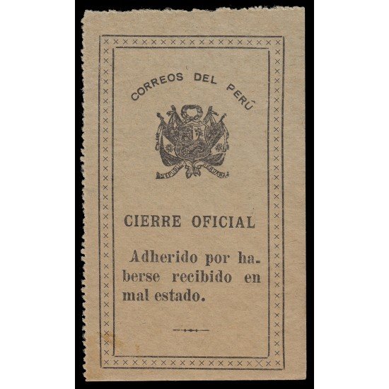 Perú Sellos de Devolución 5 1908-16 Fondo liso MNH Perú Sellos de Devolución 5 1908-16 Fondo liso MNH