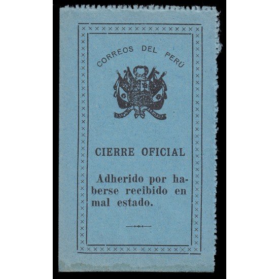 Perú Sellos de Devolución 7 1908-16 Fondo liso MNH Perú Sellos de Devolución 7 1908-16 Fondo liso MNH