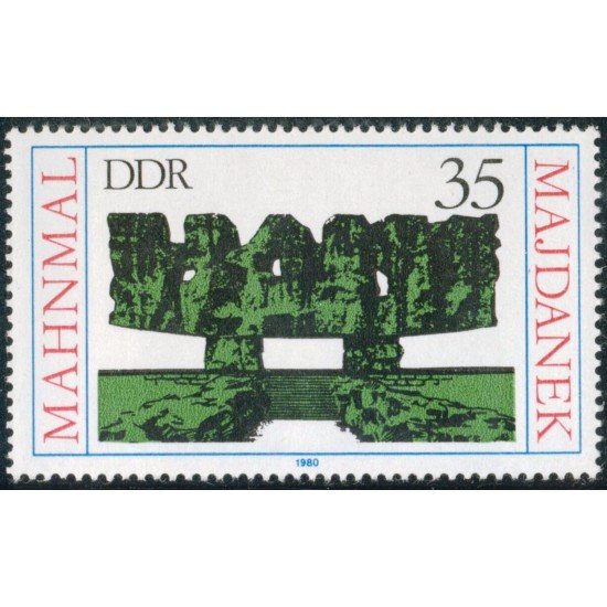VAR1/SAlemania Oriental DDR Nº 2196 1980 Memorila de Majdanek -Polonia-Lujo VAR1/SAlemania Oriental DDR Nº 2196 1980 Memorila de Majdanek -Polonia-Lujo