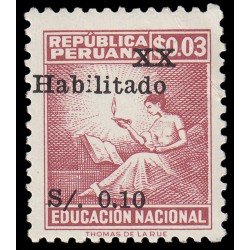 Perú Beneficencia 5 1966 En beneficio de la educación Nacional Firma Thomas de la Rue Con sobrecarga MNH Perú Beneficencia 5 1966 En beneficio de la educación Nacional Firma Thomas de la Rue Con sobrecarga MNH