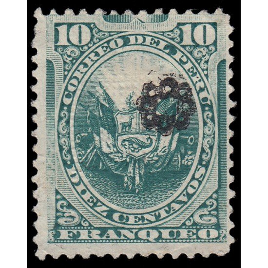 Perú Ancachs 3a 1884 Sellos de 1874-84 con sobrecarga MH
