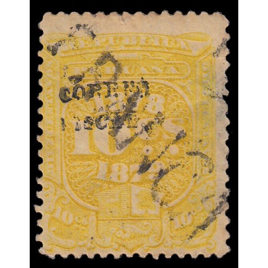Perú Ancachs 10 1884 Sello fiscal con sobrecarga MH Perú Ancachs 10 1884 Sello fiscal con sobrecarga MH