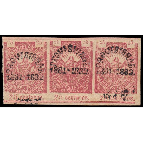 Perú Arequipa 2 1882 Provisional 1881-82 con sobrecarga MH Perú Arequipa 2 1882 Provisional 1881-82 con sobrecarga MH
