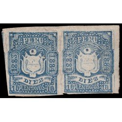Perú Arequipa 8 1883-84 Escudos en relieve MH Perú Arequipa 8 1883-84 Escudos en relieve MH