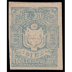 Perú Arequipa 8 1883-84 Escudos en relieve MH Perú Arequipa 8 1883-84 Escudos en relieve MH