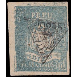 Perú Arequipa 8a 1883-84 Escudos en relieve Habilitado Arequipa MH Perú Arequipa 8a 1883-84 Escudos en relieve Habilitado Arequipa MH