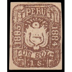 Perú Arequipa 10 1883-84 Escudos en relieve MH