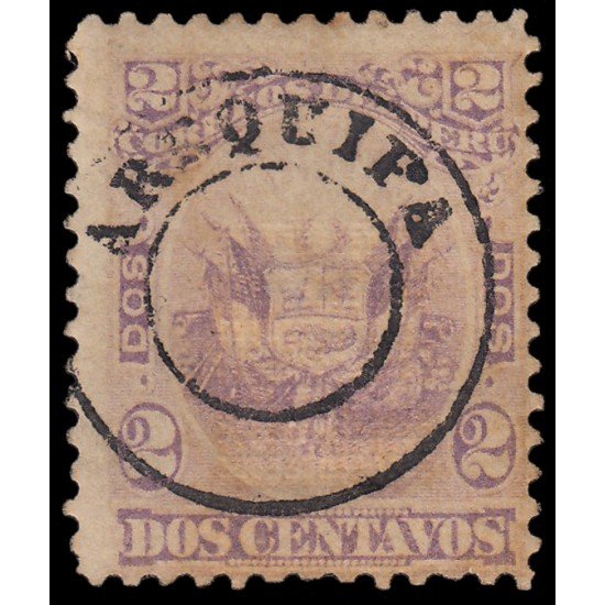 Perú Arequipa 15b 1884 Sellos de 1874-84 con sobrecarga en rojo o negro MH Perú Arequipa 15b 1884 Sellos de 1874-84 con sobrecarga en rojo o negro MH