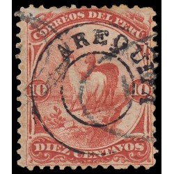 Perú Arequipa 17b 1884 Sellos de 1874-84 con sobrecarga en rojo o negro Usado Perú Arequipa 17b 1884 Sellos de 1874-84 con sobrecarga en rojo o negro Usado