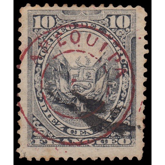 Perú Arequipa 17 1884 Sellos de 1874-84 con sobrecarga en rojo o negro MH Perú Arequipa 17 1884 Sellos de 1874-84 con sobrecarga en rojo o negro MH