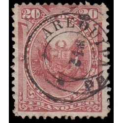Perú Arequipa 18 1884 Sellos de 1874-84 con sobrecarga en rojo o negro MH Perú Arequipa 18 1884 Sellos de 1874-84 con sobrecarga en rojo o negro MH