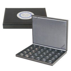 Lindner S2364BS-2K Estuche para monedas NERA M BLACK SAMT para 30 monedas de 5 € de Alemania encapsuladas incl. cápsulas Lindner S2364BS-2K Estuche para monedas NERA M BLACK SAMT para 30 monedas de 5 € de Alemania encapsuladas incl. cápsulas