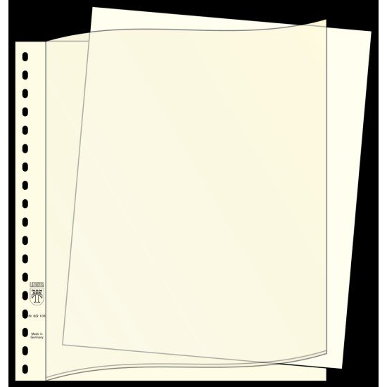 Lindner 802011 Hojas descriptivas, Formato 296 x 242 mm, blanco, 100 piezas 