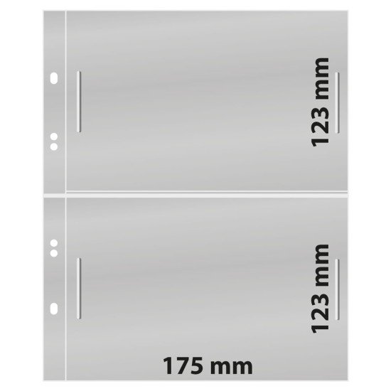 Lindner MU1363 Hojas Multi Collect con 2 bolsillos 175x123mm, transparentes, paquete de 10 