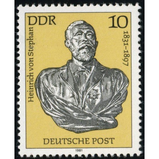 VAR2/S Alemania Oriental DDR  Nº 2236  1981  150º Aniv. Heinrich von Stephan fundador de UGP Lujo
