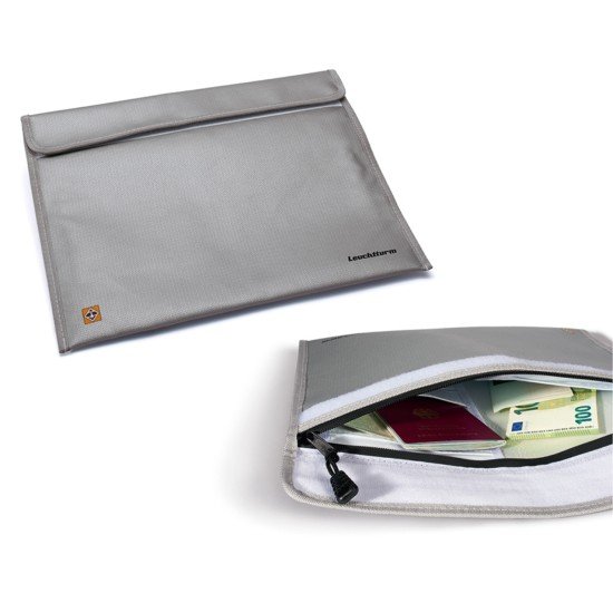 Leuchtturm 370365 Bolsa portadocumentos ignífuga Impervius, plata 