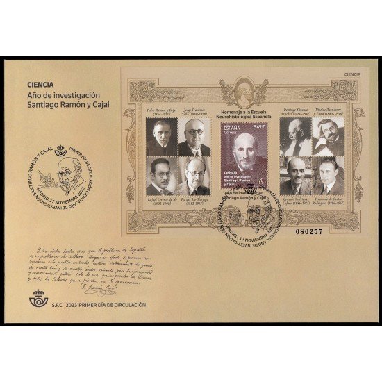España Spain 5712 2023 Ciencia Año de investigación Santiago Ramón y Cajal Sobre Primer Día 