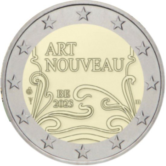 Bélgica 2023 2 € euros conmemorativos Art Nouveau Bélgica 2023 2 € euros conmemorativos Art Nouveau