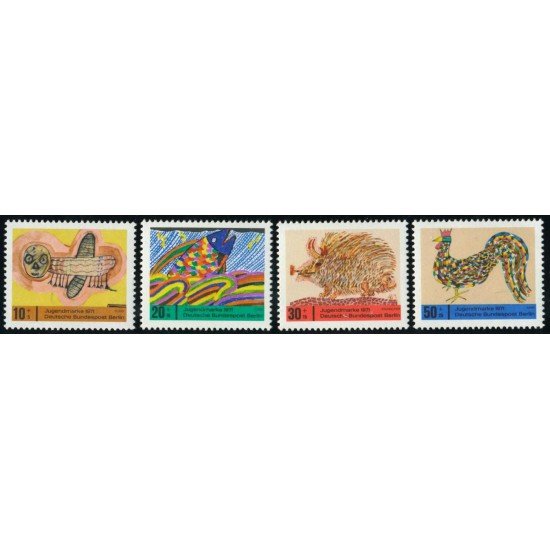FAU1/S Alemania Berlín Nº 356/59 1971 Sorteo por la juventud-dibujos de niños-Lujo FAU1/S Alemania Berlín Nº 356/59 1971 Sorteo por la juventud-dibujos de niños-Lujo