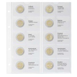 Lindner 1118-38 Hoja impresa para moneda conmemorativa de 2 Euros: Letonia 2023 - Croacia 2023 Lindner 1118-38 Hoja impresa para moneda conmemorativa de 2 Euros: Letonia 2023 - Croacia 2023
