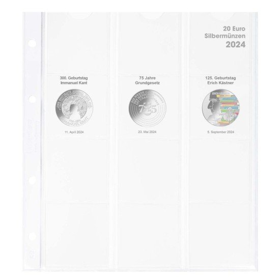Lindner 1520-24 Página ilustrada de quilates para monedas de 20 Euros Plata Alemania 2024