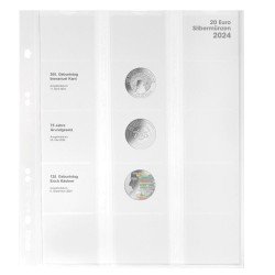 Lindner MU20E24 Colección múltiple Página ilustrada para monedas de 20 Euros plata Alemania 2024